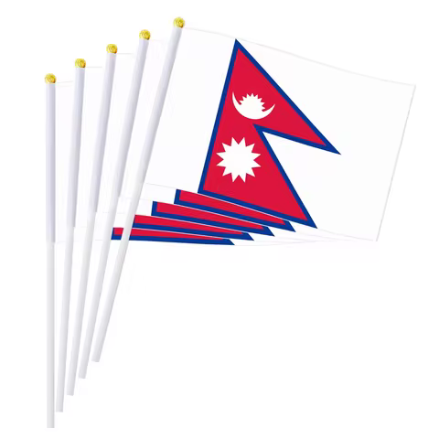 14*21cm Nepal Hand Flag, Nepalese National Flag World Countries Decor Gifts Small Hand Held Waving F