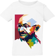 Mahatma Gandhi Hindi Indian Hero White T-Shirt Tee Baby Toddler Kids Boy Girl, White, 6 Years