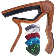 WINGO Guitar Capo untuk Gitar Akustik dan Elektrik - Warna Rosewood dengan 5 Pilihan