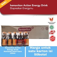 Hemaviton Action Energy Drink Kemasan botol kaca 150ml/harga untuk satu karton isi 50botol