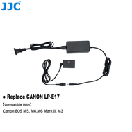JJC AC Adapter and DC Coupler Kit Replace LP-E17 For Canon EOS R100 R8 R50 R10 RP 77D 200D 200DII 25