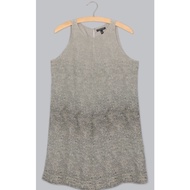 EILEEN FISHER Graphite/Grey Ombred Thumbprint Round Neck Silk Aline Dress Size XL/TG