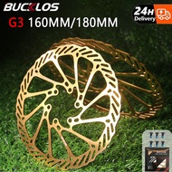 BUCKLOS Shimano 160mm Rotor Gold 180mm Rotor G3 Lightweight Road Bike MTB Rotors with Screws