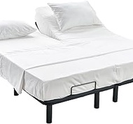 Kingnex Striped Split Top King Sheets Sets for Adjustable Bed 4 Pieces Include 1 Flex Head Fitted Sh