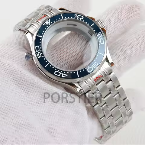 High Quality 41mm Silver NH35 Case Stainless steel strap 100m Water Resistant for NH35 NH36 movement