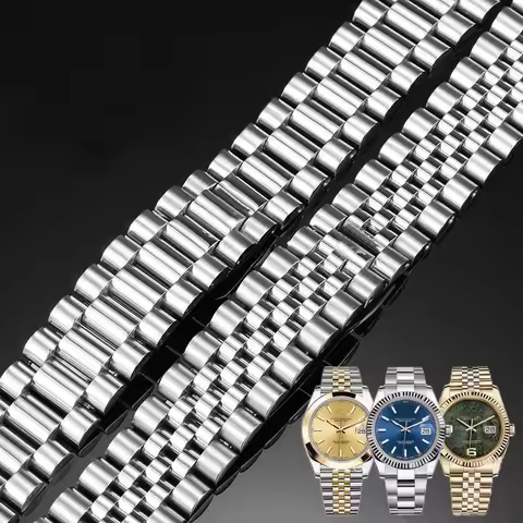 Solid Stainless Steel Watch Band For Rolex DATEJUST DAY-DATE OYSTERPERTUAL DATE Silver Watch Accesso