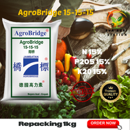 Agrobridge 15-15-15 Baja Menyuburkan Tanaman 1 kg