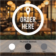 Order Here Circle Sign Cafe Resto Cafe Cutting Sticker Sign