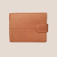 G 33 Leather Wallet Billfold with ID, Coin Purse, Snap Button Closure, and Zipper for notes