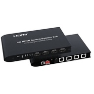 4K 2x6 HDMI Switch Splitter Audio Video Converter with 2 HDMI IN 2 Out 4 RJ45 Output Vs 4K 120m HDMI