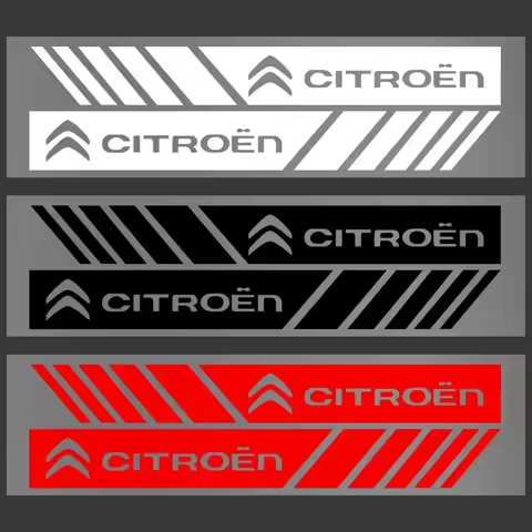 2pcs Citroen Mirror Side Stripe Decals – Waterproof Vinyl Car Body Stickers for C1 C2 C3 C4 C5 C6 C8