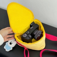 Creative Cheese Camera Bag Portable Messenger Bag Outing Travel Polaroid ccd Storage Bag SLR Camera 