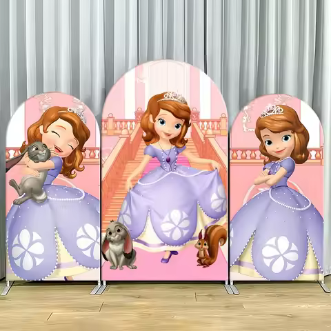 2D Flat Arch Backdrop Cover Single Layer Non-Stretch Fabric Sofia the First Princess Background Bann
