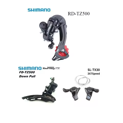 Shimano 21 Speed Groupset Tourney SL-TX30 Shifter Lever 3x7 Speed RD-TZ500 Bike Rear Derailleur FD-T