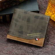 [Delivery in 24h] New style bronzing printed hinge men's wallet, short matte, multi-card slot, large