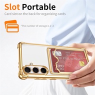 Case For Galaxy A57 A37 A27 A17 A56 A16 ⭐WithLens Card Wallet Electroplate Phone Cover⭐ Shockproof S