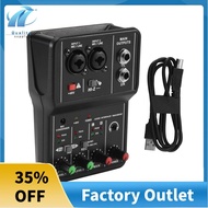 Q-12 Sound Card Audio Mixer Sound Board Console Desk System Interface 4 Channel 48V Power Stereo Com