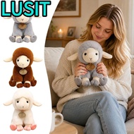 LUSIT Sheep Plush Pillow, Sitting Pose 11/17/23cm Size Stuffed Sheep Pillow, Lovely Fluffy Long Ear 