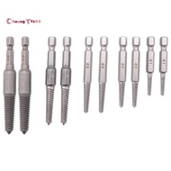 Screw Extractor Set,10 Pcs Screw Extractor,1/4inch Hex Shank Broken Screw Extractor,Screw Remover & 