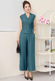 Set Đồ Nữ Công Sở Set Bộ Sang Chảnh Cổ Vest Thời Trang Trung Niên Mã CT4