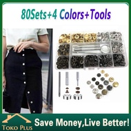 Set Kancing Jepret 80pcs Adjustable Kancing Button 4 warna kancing jeans kancing jaket kancing snap