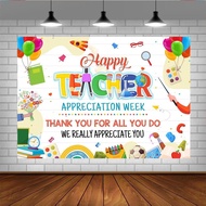 5x3ft Happy Teacher Appreciation Week Photography Backdrop Banner Thank You Teacher Photo Background