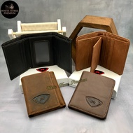 Rush Rider Full Cow Leather Wallet Men Dompet Kulit Lelaki 3 Lipat Short Wallet Vertical Wallet Fold