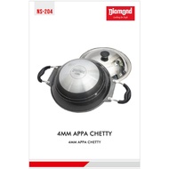DIAMOND 4MM Non Stick Pal Appam Appachatty