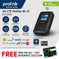 [25hr operation]Prolink 4G LTE Portable Mobile MiFi | Support Hotspot Unlimited Data | Support 5G Si