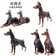 [Animal Model]Solid Animal Simulation Puppy Model Doberman Black Doberman Doberman Toy Model Ornamen