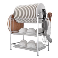 Rak Pengering Pinggan Mangkuk 3 Tingkat Dengan Tempat Letak Pisau dan Papan Pemotong 3 Layer  Kitche