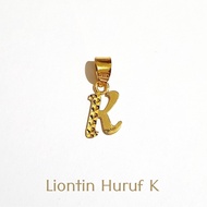 Liontin Huruf K Kadar 875 Kado Istimewa Pendant Mata Kalung 20K 20 karat Alfabet Liontin Wanita Rema
