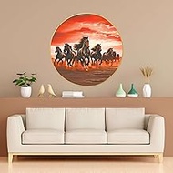 Done With Love Store Seven Horses Vastu Painting For Wall Decoration Big Large Size 7 horse Vastu Fr