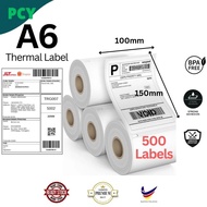 500pcs A6 Thermal Label Waybill Sticker Roll/A6 Stack Fold Type 100mm x150mm