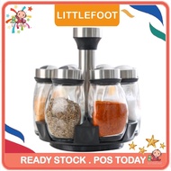 LittleFoot Seasoning Spice Glass Jar Spice Jar Condiment Bottle Kitchen Organizer Tool P0327