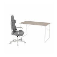 HUVUDSPELARE/UTESPELARE 電競桌/椅, 米色/灰色