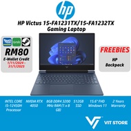 HP Victus 15-FA1231TX/ FA1232TX Gaming Laptop RTX 4050, INTEL CORE I5-12450H, 8GB, 512GB, 15.6" FHD,
