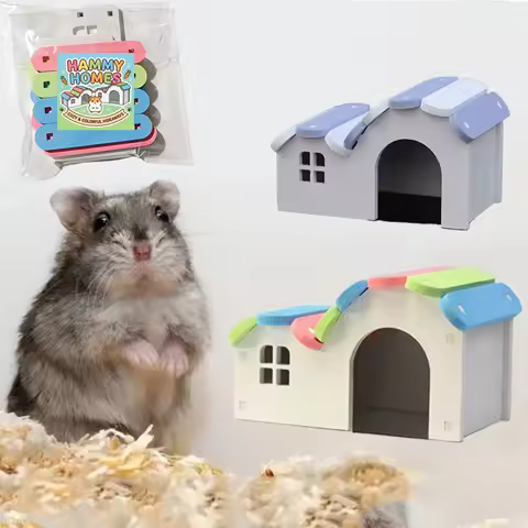 Cute Pastel Hamster Hideout Hut Eco-board Small Pet House Cage Decor for Dwarf Hamster Mouse Rat Ger