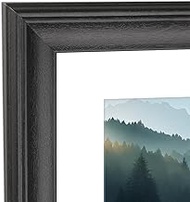 22x28 Picture Frame Black Solid Wood Poster Frame 18X24 with White Mat & Hanging Hardware Fits 22x28