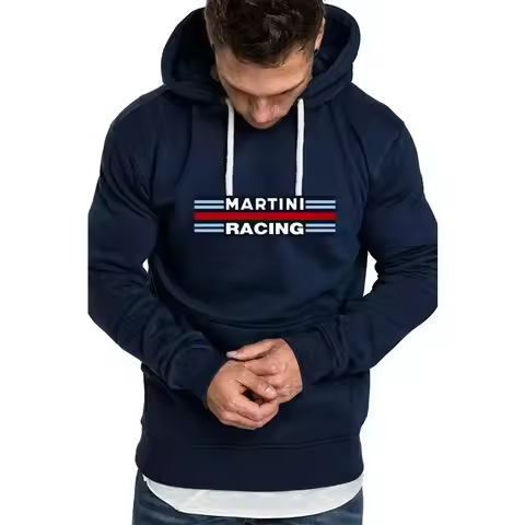 Men's Hoodies Martini Racing Print Unisex Hooded Fleece Sweatshirt Pullover Jacket Casual High Quali