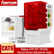 AMPCOM Giắc Cắm Keystone CAT6 1/5/10-Pack Bộ Chuyển Đổi Giắc Cắm Keystone Đột Phá 90 Độ Mô-đun Giắc 
