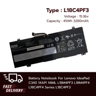 (ส่งฟรี ประกัน 1 ปี)Battery Notebook Lenovo IdeaPad C340 14API 14IML L18M4PF3 L18M4PF4 L18C4PF4 L18C