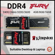 Kingston Fury Beast DDR4 2400Mhz 2666Mhz 3200Mhz 3600Mhz 4GB 8GB 16GB Desktop Laptop RAM