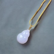 紫羅蘭翡翠葫蘆項鍊 18K金墜頭 | 天然緬甸玉翡翠A貨 | 送禮