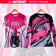 MATAHARI Food panda Long sleeve Jersey t-shirt Baju Uniform Pink Panda Rider Panjang Lengan Unisex R