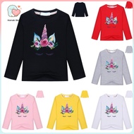 【3.15 Consumerday Sale】Unicorn Mermaid Print Casual T-Shirt baju t shirt perempuan lengan panjang muslimah