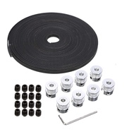 Pulley Tali Jam GT2, 8pcs Pulley Roda Jam GT2 20 Lubang 5mm dengan Tali Getah GT2 5 Meter dan Penget