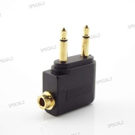 3.5mm Airplane Splitter Adapter Airline Headphone Mono Audio Converter Travel Jack Plug Gold Nickel 