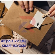 A5 vintage brown kraft envelope | Kraft envelope 150 gr 16 x 22 cm | Aesthetic aesthetic | A5 brown 