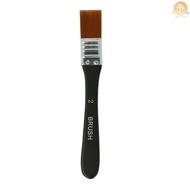 1pc Professional Flat Paint Brush Nylon Trim Art Paintbrush Wooden Handle for Gesso Stains Glues Var